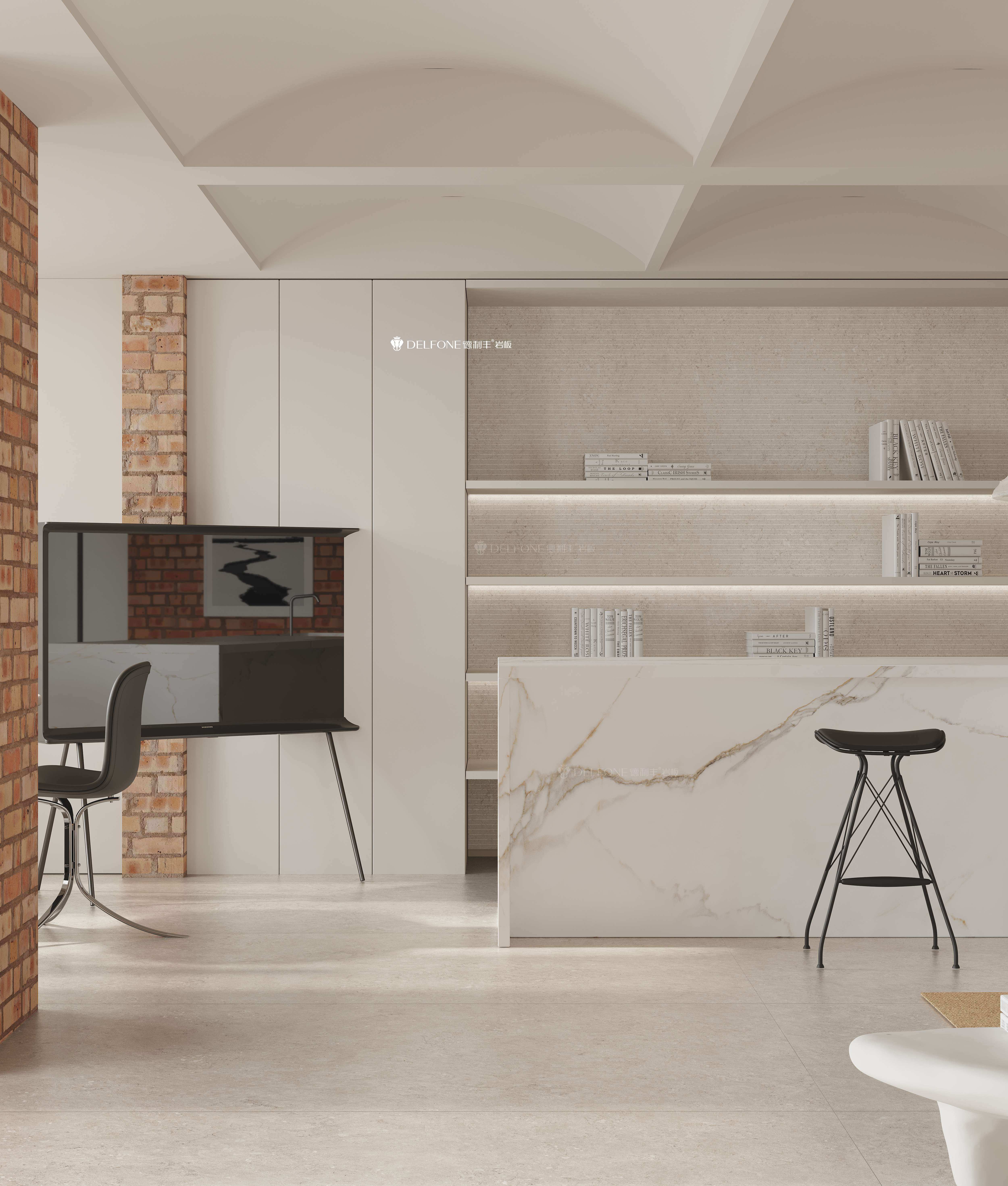 波特兰米白-素刻效果图