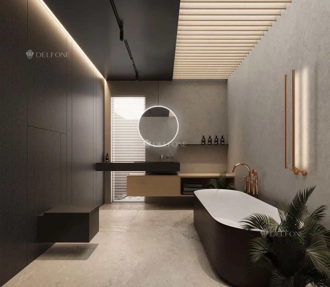 DELFONE家装岩板 | 卫浴空间这么设计，成就至美(图4)