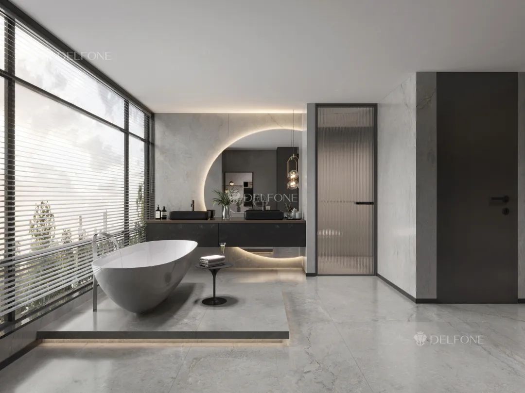DELFONE家装岩板 | 卫浴空间这么设计，成就至美(图7)